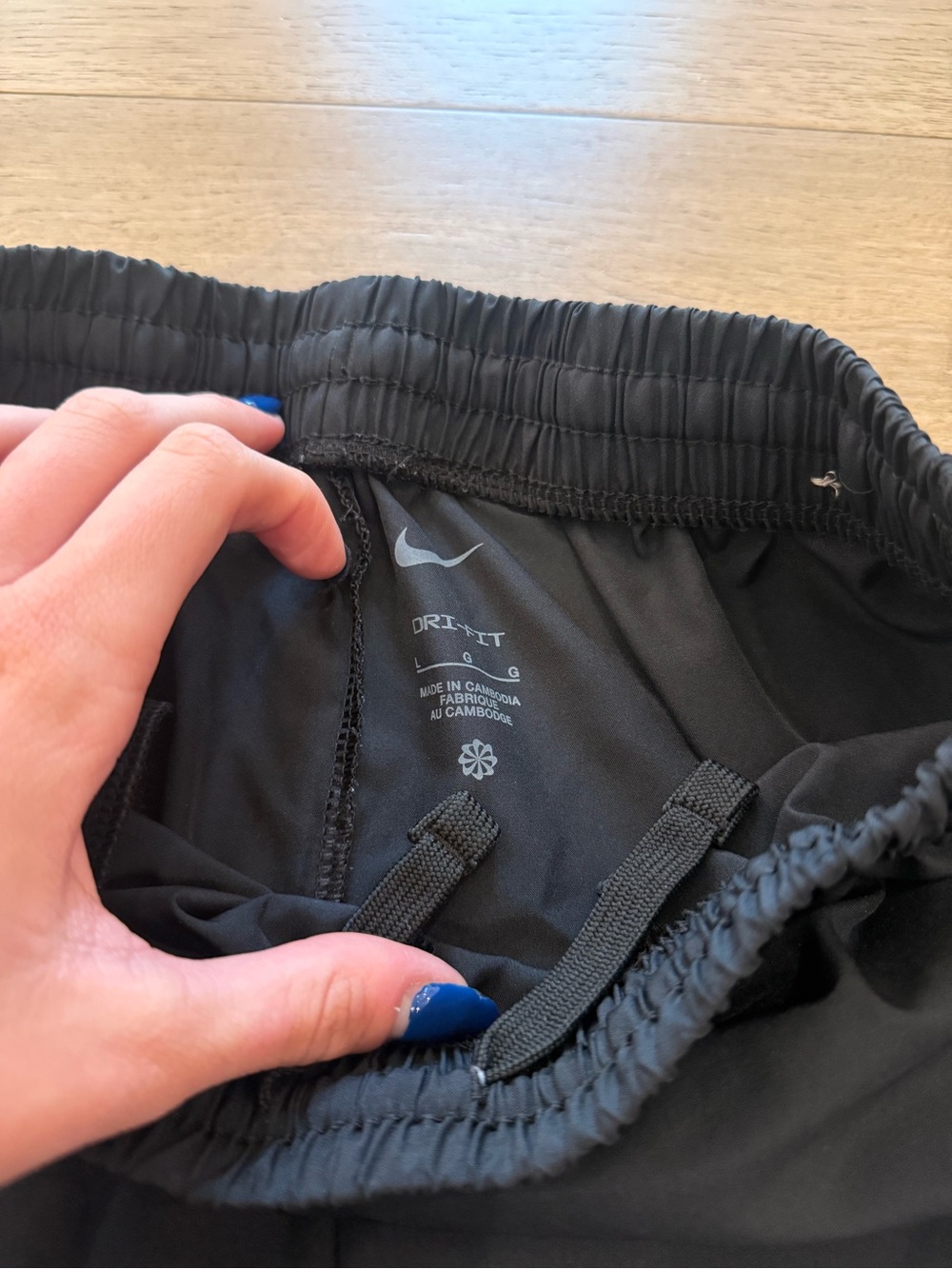 Nike Black Athletic Dri-FIT Shorts with White Swoosh - Picture 3 of 6
